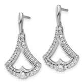 14k White Gold 1 carat Lab Grown Diamond VS/SI+ G+ Post Dangle Earrings